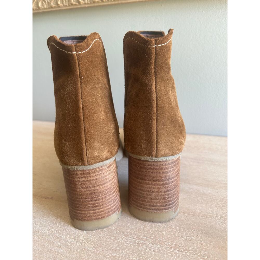 Wonders Y2K inspired brown suede platform boots, BoHo block, heel size 36 - Picture 4 of 10